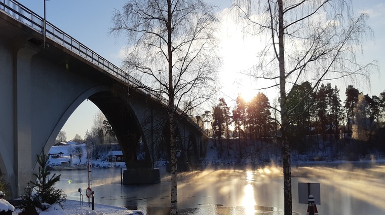 Leksandsbron en vinterdag